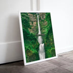 Multnomah Falls Painting Printable Wall Art. Instant Download Print of a Waterfall with Bridge in the Woods. Nature Print Home Decor – Printable Wall Art