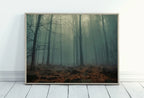 Included artwork preview showing first selection of artworks from Mysterious Foggy Woods Forest Landscape Art. Trees Printable Wall Art, for Home or Office Decor, Nature Print Digital Art Instant Download.