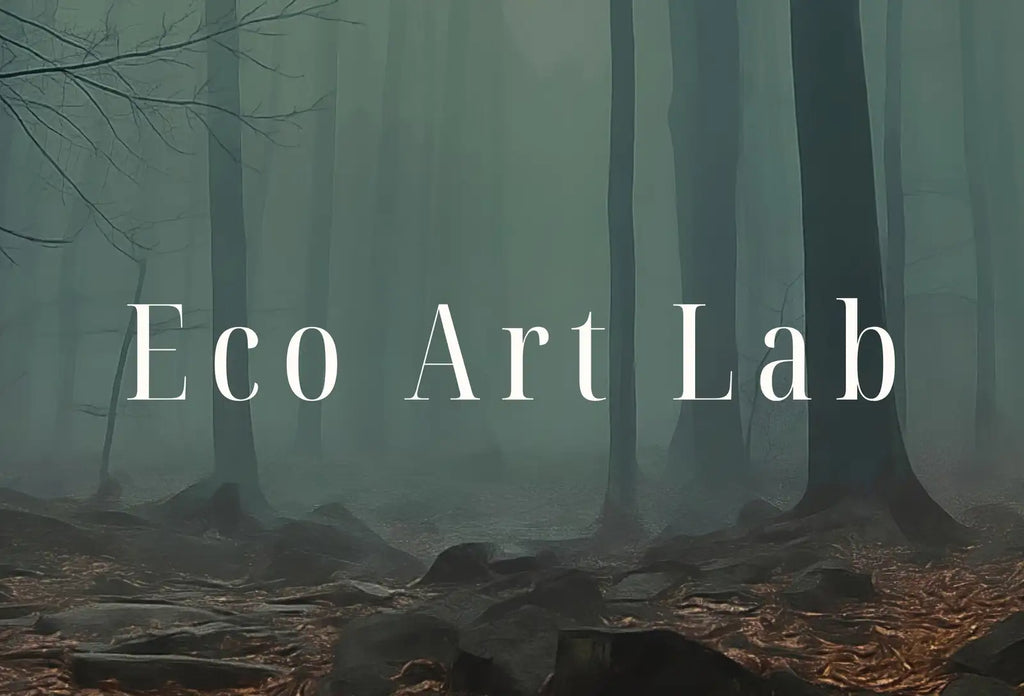 Detail view of artwork from Mysterious Foggy Woods Forest Landscape Art. Trees Printable Wall Art, for Home or Office Decor, Nature Print Digital Art Instant Download. (variation 1)