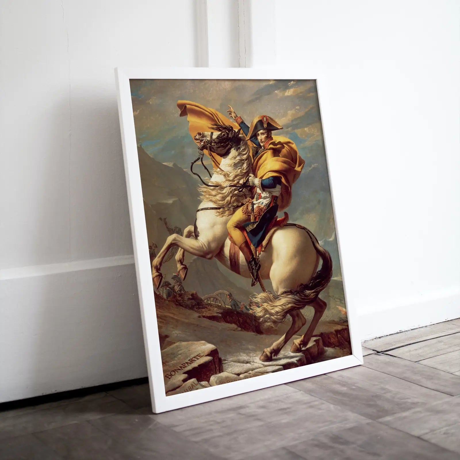 Included artwork preview showing first selection of artworks from Napoleon Bonaparte Crossing The Alps. Yellow Cape Version. Printable Wall Art. French History Art Reproduction. Famous Historical Poster.