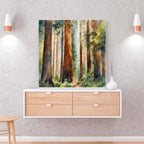 Nature Watercolor Art Printable I Sequoia Forest Wall Decor I Modern Square Home Decor – Printable Wall Art