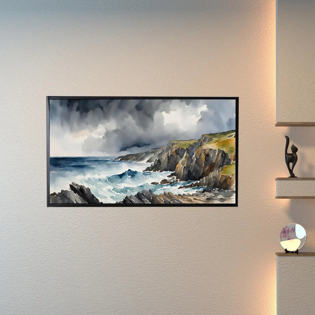 Nautical Decor Frame TV Art. Coastal Home 4K Wall Art. Watercolor Landscape Ocean Scene. – Frame TV Digital Download Art – Digital Download