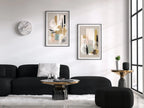 Ensemble de 2 tableaux imprimables d’art abstrait moderne neutre. Tableaux abstraits minimalistes noir et beige. Mur de galerie neutre. Décoration murale Japandi.