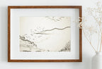 Detail view of artwork from Neutral Beach Art Print Muted Coastal Painting. Minimalist Mountain Wall Art. Abstract Mountains Landscape Poster. Soft Aesthetic Beach Art. (variation 1)