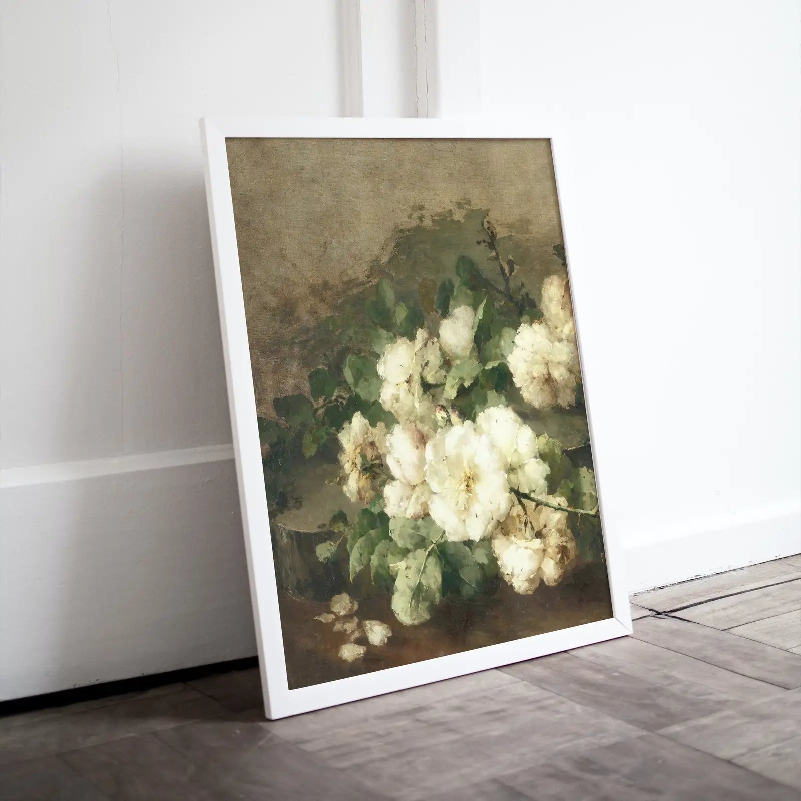 Included artwork preview showing first selection of artworks from Neutral Flower Print. Flowers Still Life. Floral Painting Vintage Art. Neutral Wall Art. Cottage core Decor.