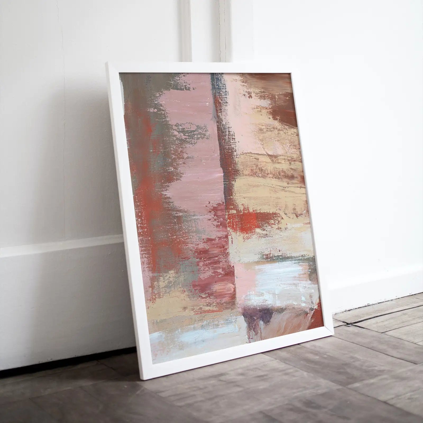 Detail view of artwork from Neutral Tones Abstract Painting Printable Wall Art. Muted Abstract Wall Art Download. Abstract Digital Art Prints for Bedroom or Living Room. (variation 1)