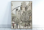 New York City Street View Urban Landscape Painting, Printable Wall Art, for Home or Office Decor, Print Digital Art Instant Download – Printable Wall Art
