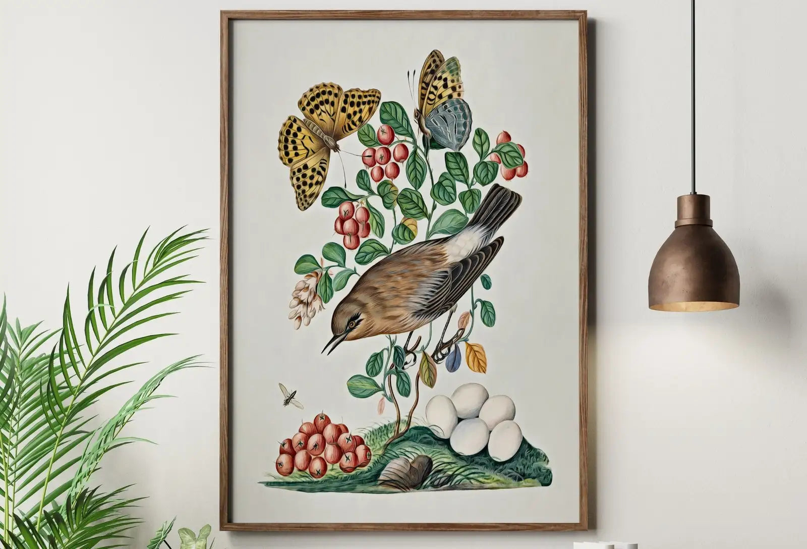 Included artwork preview showing first selection of artworks from Northern Wheatear and Berries Wall Art Poster. Vintage Botanical Print, Bird Art Nature Decor Flower Market Print Digital Printable Wall Art.