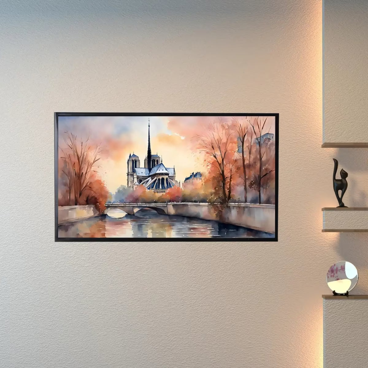 Notre Dame Art for Samsung Frame TV | Cathedral Decor for Frame TV | Paris Scene Watercolor Design for Home Display – Frame TV  Art