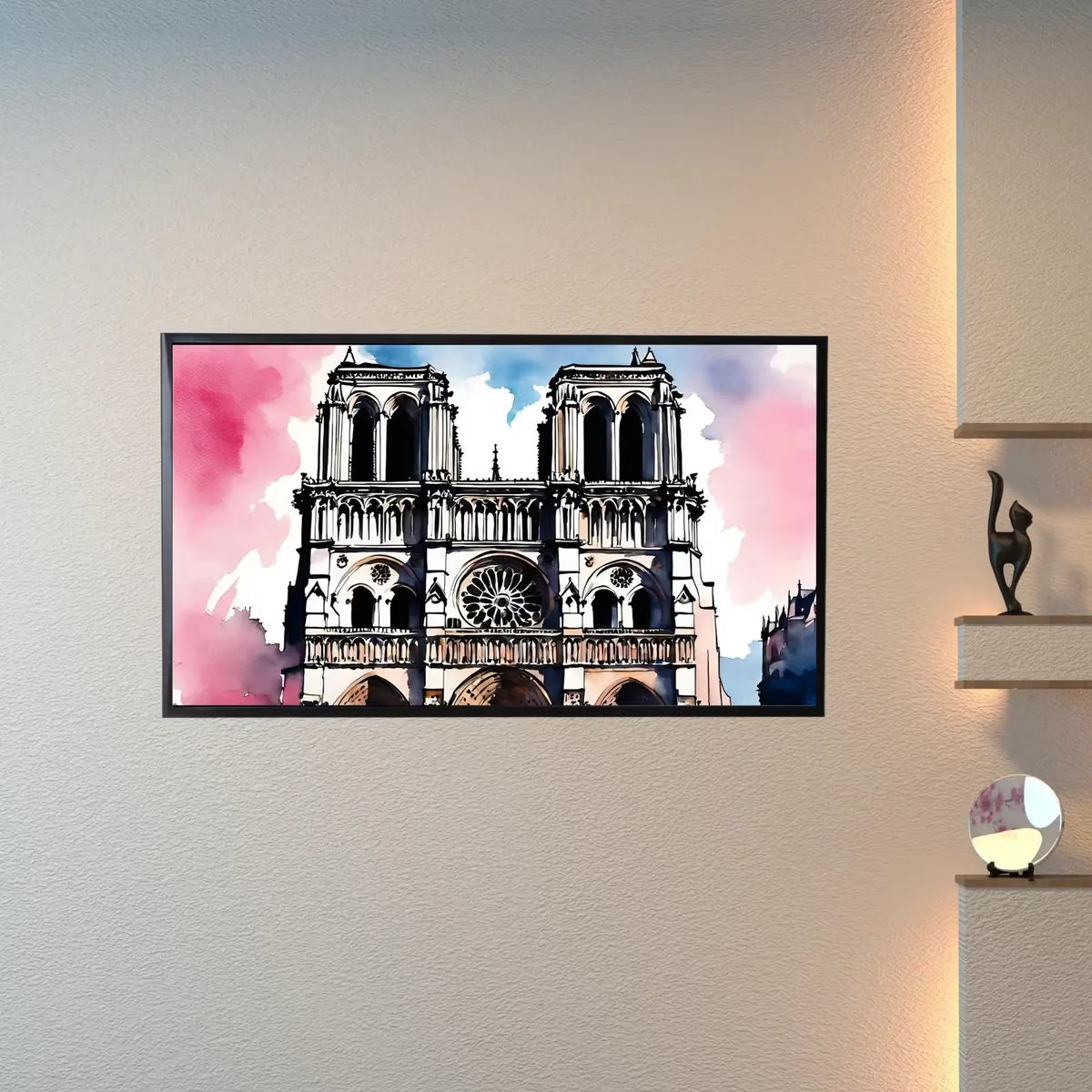 Notre Dame Art For Samsung Frame TV I Abstract Wall Decor For Frame TV I Colorful Watercolor Design 4K Artwork – Frame TV  Art