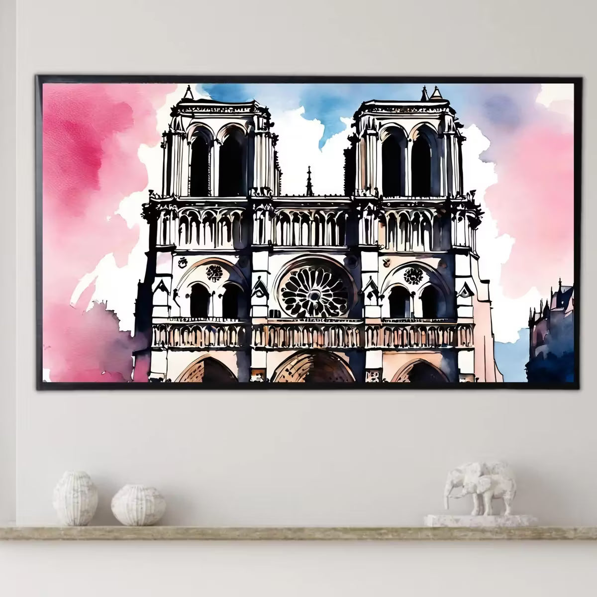 Notre Dame Art For Samsung Frame TV I Abstract Wall Decor For Frame TV I Colorful Watercolor Design 4K Artwork – Frame TV  Art