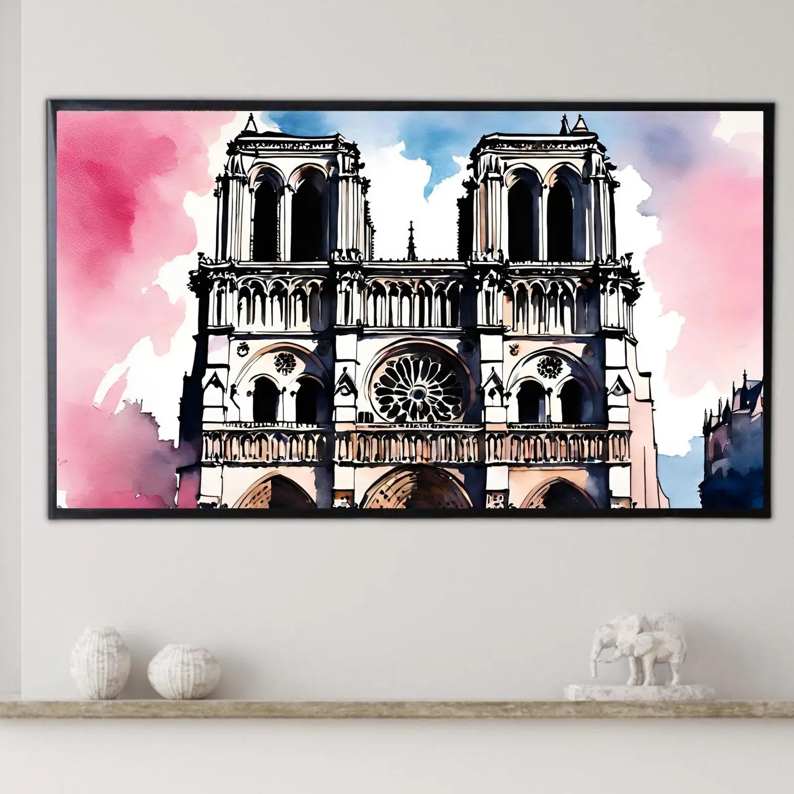 Notre Dame Art For Samsung Frame TV I Abstract Wall Decor For Frame TV I Colorful Watercolor Design 4K Artwork – Frame TV Digital Download Art – Digital Download