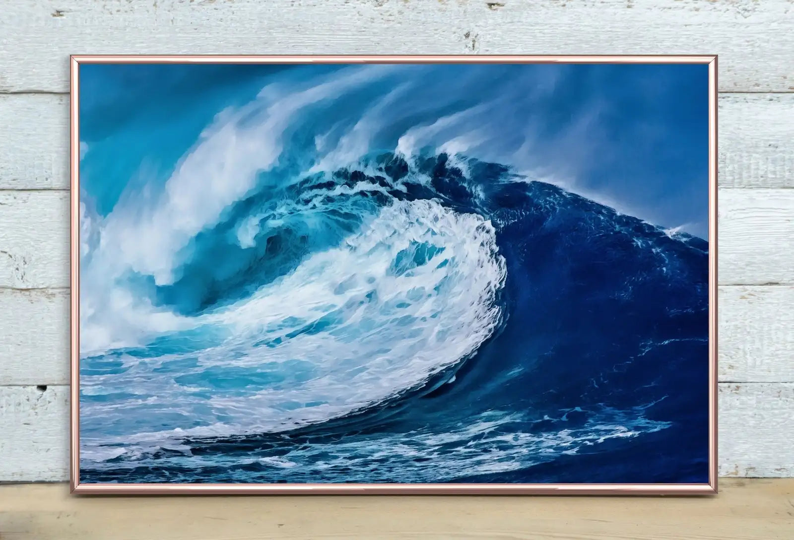 Detail view of artwork from Ocean Wave Printable Wall Art. Sea Waves Print Instant Download Ocean Wall Art. Coastal Wall Art Print Nautical Decor Ocean Digital Painting. (variation 1)