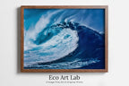 Framed view of Ocean Wave Printable Wall Art. Sea Waves Print Instant Download Ocean Wall Art. Coastal Wall Art Print Nautical Decor Ocean Digital Painting – printable wall art digital download.