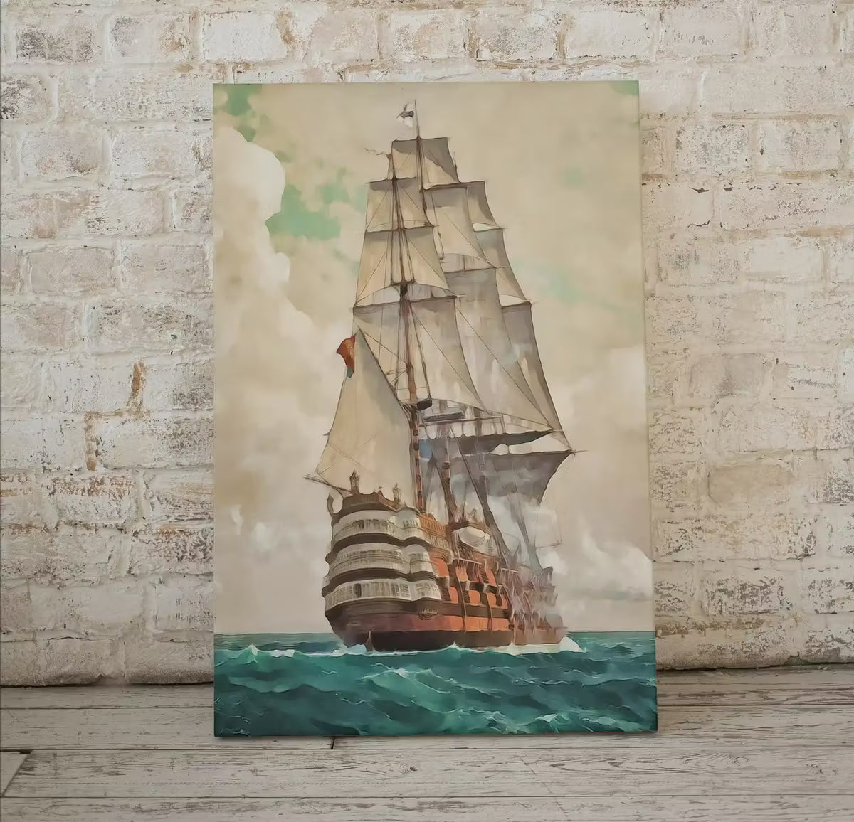 Old Sailing Ship at Full Sail. Printable Wall Art. Digital Print, Nautical Wall Decor, Sailboat Print. Vintage Wall Art Prints. Boat Print – Printable Wall Art