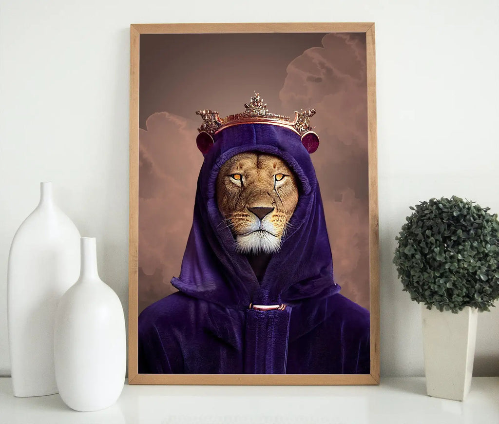 Original King Lion Digital Art Print. Printable Wall Art. Modern Lion Artwork. Instant Download. Contemporary Animal Poster. Lion Portrait – Printable Wall Art Digital Download – Digital Download
