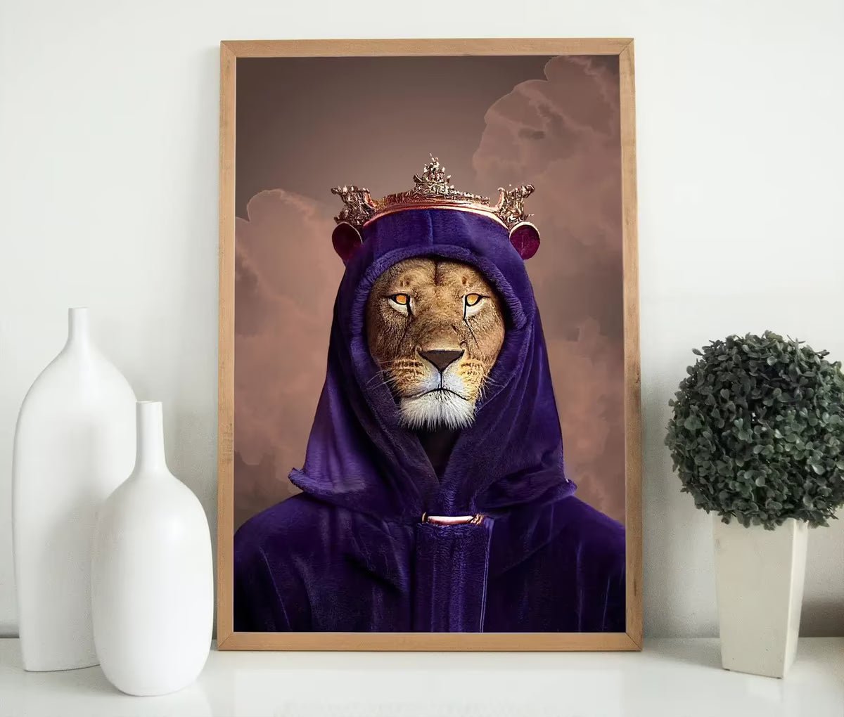 Original King Lion Digital Art Print. Printable Wall Art. Modern Lion Artwork. Instant Download. Contemporary Animal Poster. Lion Portrait – Printable Wall Art