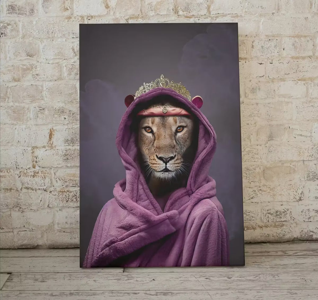 Original Queen Lioness Digital Art Print. Printable Wall Art. Modern Lioness Artwork. Instant Download. Contemporary Poster Lioness Portrait – Printable Wall Art