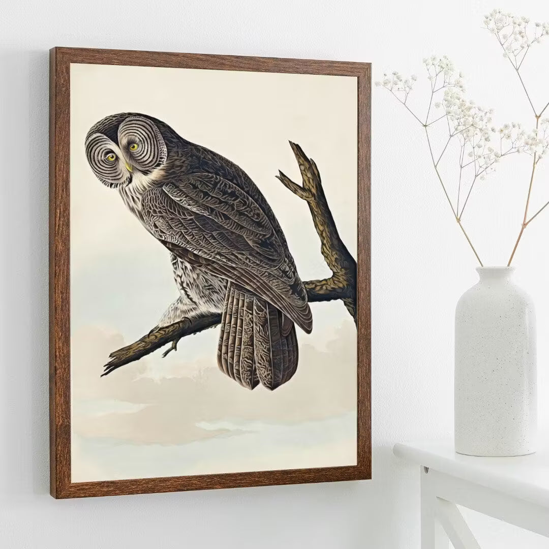 Owl Painting Vintage Illustration Art Poster. Instant Download Owl on Tree Branch Owl Print. Printable Owl Art. Antique Owl Painting – Printable Wall Art
