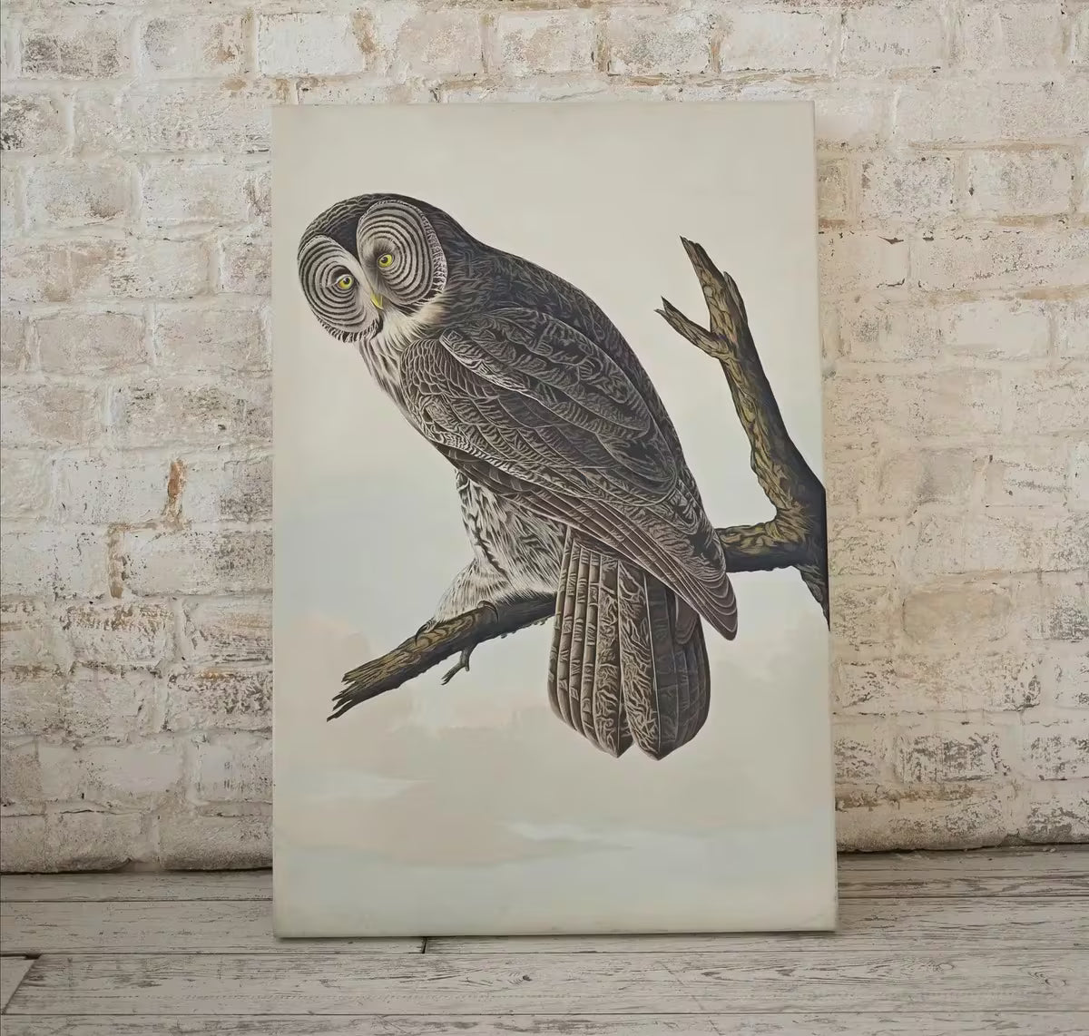 Owl Painting Vintage Illustration Art Poster. Instant Download Owl on Tree Branch Owl Print. Printable Owl Art. Antique Owl Painting – Printable Wall Art