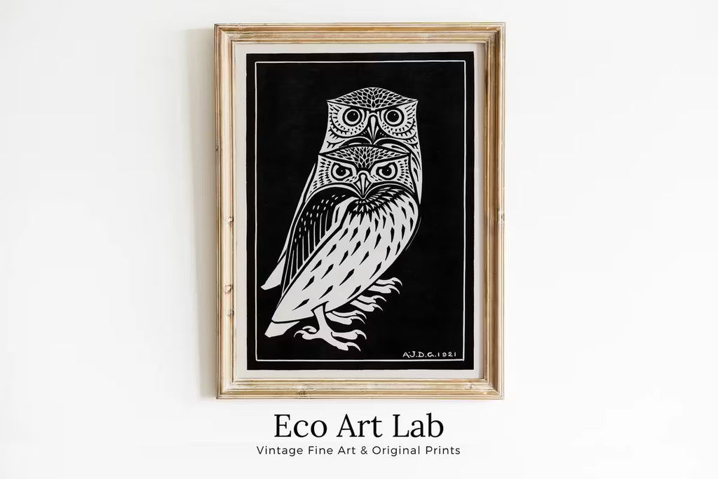 Owls Painting Vintage Art Nouveau Print Wall Art. Instant Download Vintage Owl Poster Julie De Graag Printable Wall Art. Art Nouveau Poster – Printable Wall Art