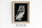 Framed view of Owls Painting Vintage Art Nouveau Print Wall Art. Instant Download Vintage Owl Poster Julie De Graag Printable Wall Art. Art Nouveau Poster – printable wall art digital download.