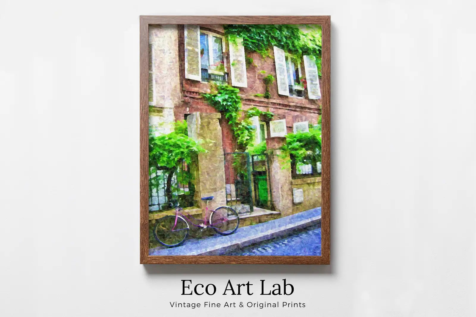 Framed view of Paris Building City Street View Urban Landscape Painting, Printable Wall Art, for Home or Office Decor, Print Digital Art Instant Download – printable wall art digital download.