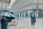 Detail view of artwork from Paris Street Rainy Day Famous Vintage Painting Printable Wall Art. Antique French Art Print Oil Painting. Downloadable Art. Paris Wall Art. (variation 2)