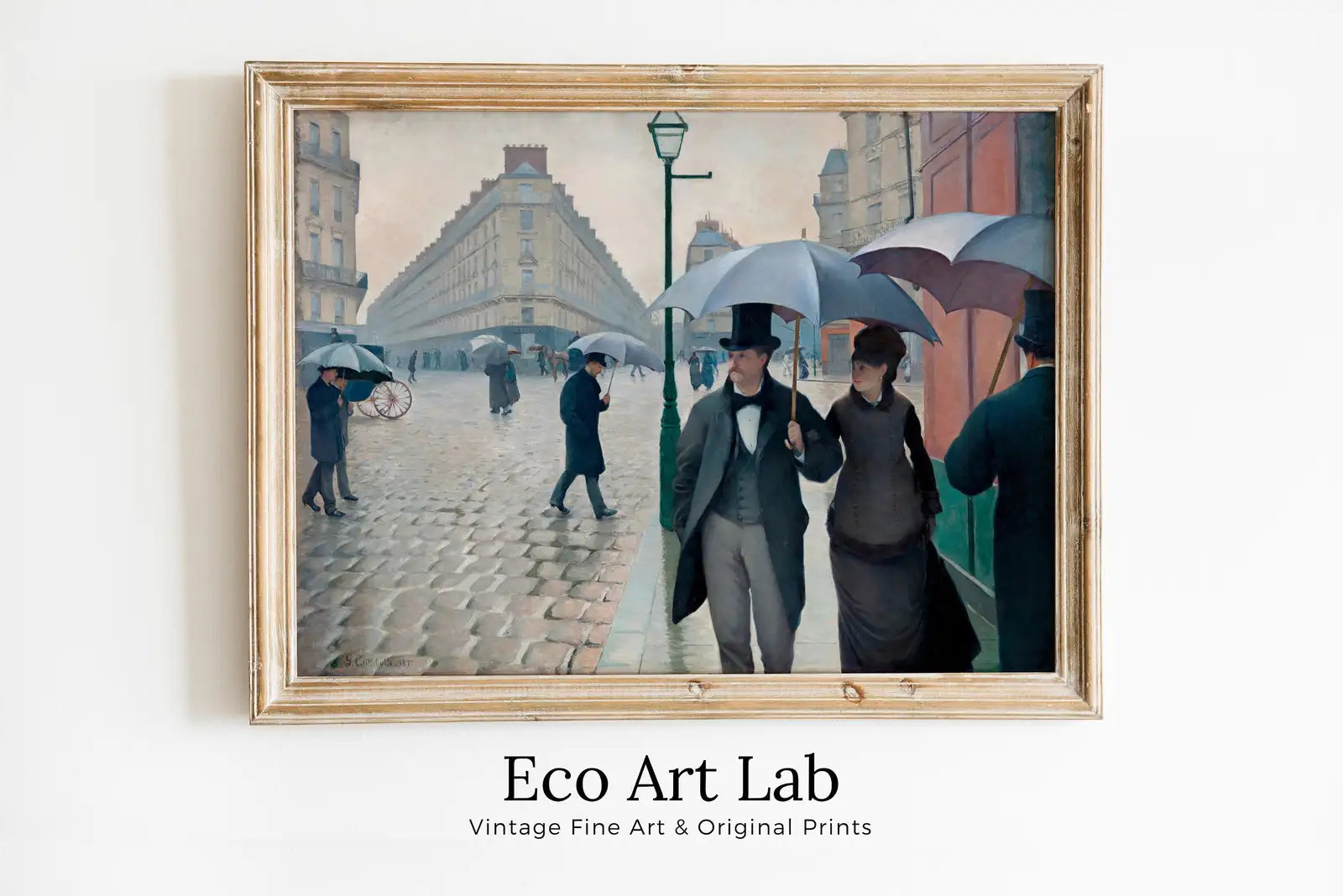 Framed view of Paris Street Rainy Day Famous Vintage Painting Printable Wall Art. Antique French Art Print Oil Painting. Downloadable Art. Paris Wall Art – printable wall art digital download.