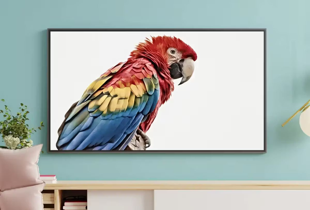 Parrot Frame TV Art 4K , Digital Art for Tv, Colorful Art for Frame TV Tropical Bird Decor, Parrot Painting Bird Art – Frame TV  Art