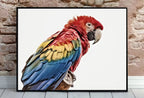 Parrot Printable Wall Art, Tropical Bird Digital Painting, Instant Download Exotic Poster Scarlet Macaw Print – Printable Wall Art
