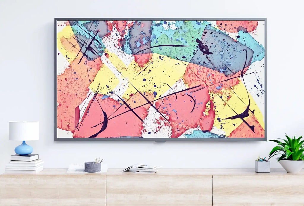 Peinture Abstraite Rose Pastel et Bleue pour Frame TV - Téléchargement Numérique, Art Numérique pour TV, Art Mural Coloré, Art Abstrait pour The Frame TV.