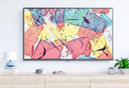 Peinture Abstraite Rose Pastel et Bleue pour Frame TV - Téléchargement Numérique, Art Numérique pour TV, Art Mural Coloré, Art Abstrait pour The Frame TV.