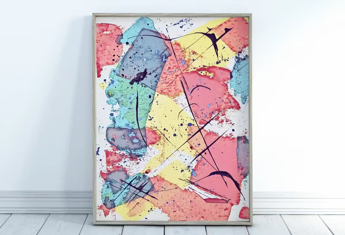 Pastel Pink and Blue Abstract Painting Printable Wall Art. Colorful Abstract Wall Art Download. Abstract Art Prints for Home or Office Decor – Printable Wall Art