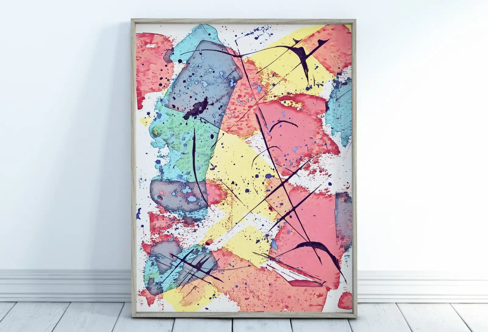 Second included artwork preview from Pastel Pink and Blue Abstract Painting Printable Wall Art. Colorful Abstract Wall Art Download. Abstract Art Prints for Home or Office Decor featuring various scenes.