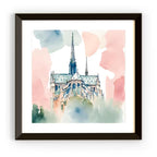Pastel Printable Notre Dame Wall Art I Watercolor Cathedral Decor I Paris Home Square Print – Printable Wall Art