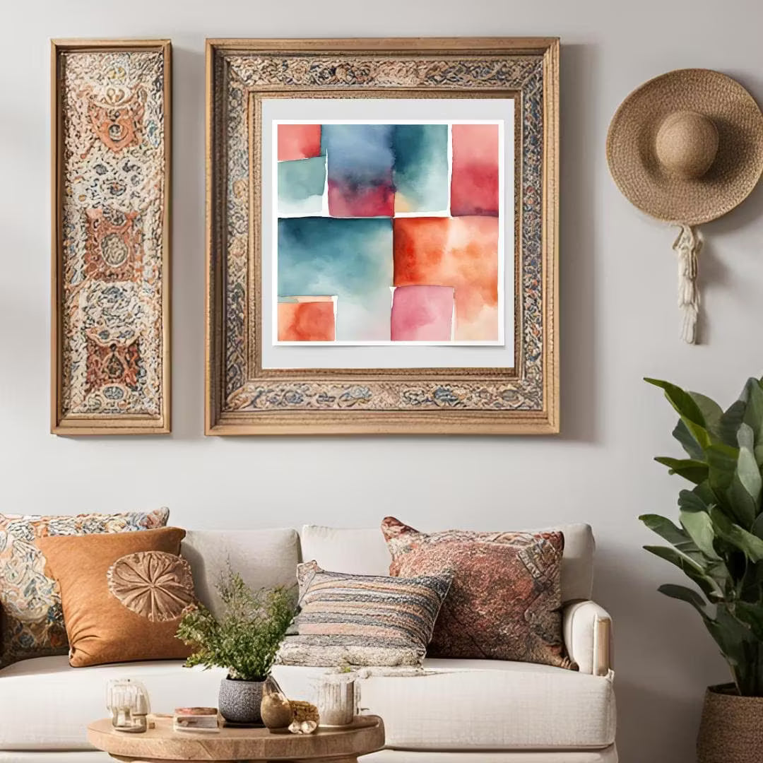 Pastel Watercolor Wall Art I Square Format Printable Decor I  Home Painting – Printable Wall Art