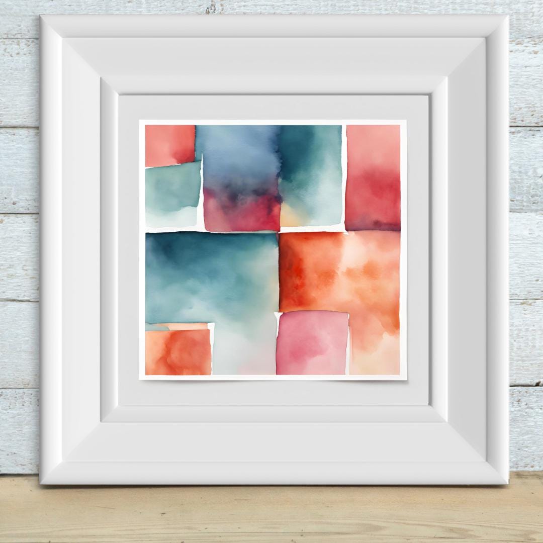 Pastel Watercolor Wall Art I Square Format Printable Decor I Digital Download Home Painting – Printable Wall Art Digital Download – Digital Download