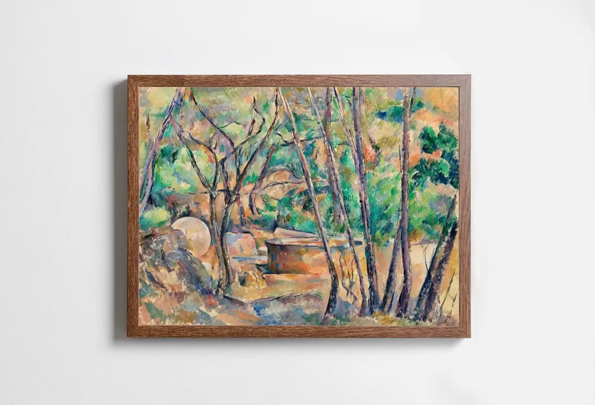 Paul Cézanne Famous Millstone and Cistern under Trees Landscape Painting. Instant Download Vintage Decor Cézanne Nature Print. Printable Art – Printable Wall Art