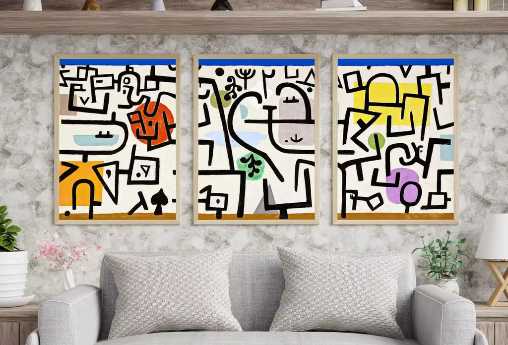 Paul Klee Print 3 Piece Wall Art Vintage Abstract Art Poster. Gallery Wall Set Abstract Famous Art Print. Printable Retro Paul Klee Wall Art – Printable Wall Art Set