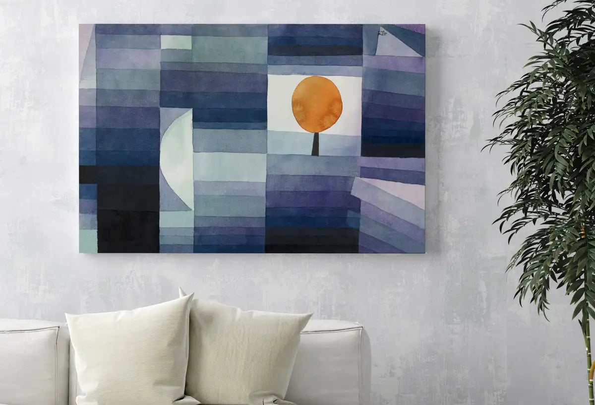 Detail view of artwork from Paul Klee Print Bauhaus Poster Vintage Blue Abstract Art. Instant Download Vintage Famous Art Print. Printable Retro Wall Art. Paul Klee Art. (variation 2)