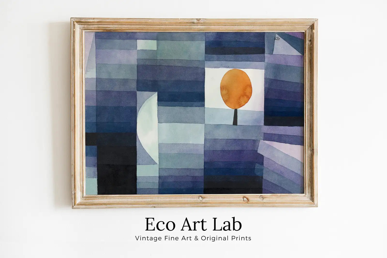 Framed view of Paul Klee Print Bauhaus Poster Vintage Blue Abstract Art. Instant Download Vintage Famous Art Print. Printable Retro Wall Art. Paul Klee Art – printable wall art digital download.