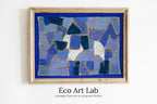 Framed view of Paul Klee Print Blue Vintage Abstract Art Poster. Instant Download Vintage Blue Night Famous Art Print. Printable Retro Paul Klee Wall Art – printable wall art digital download.