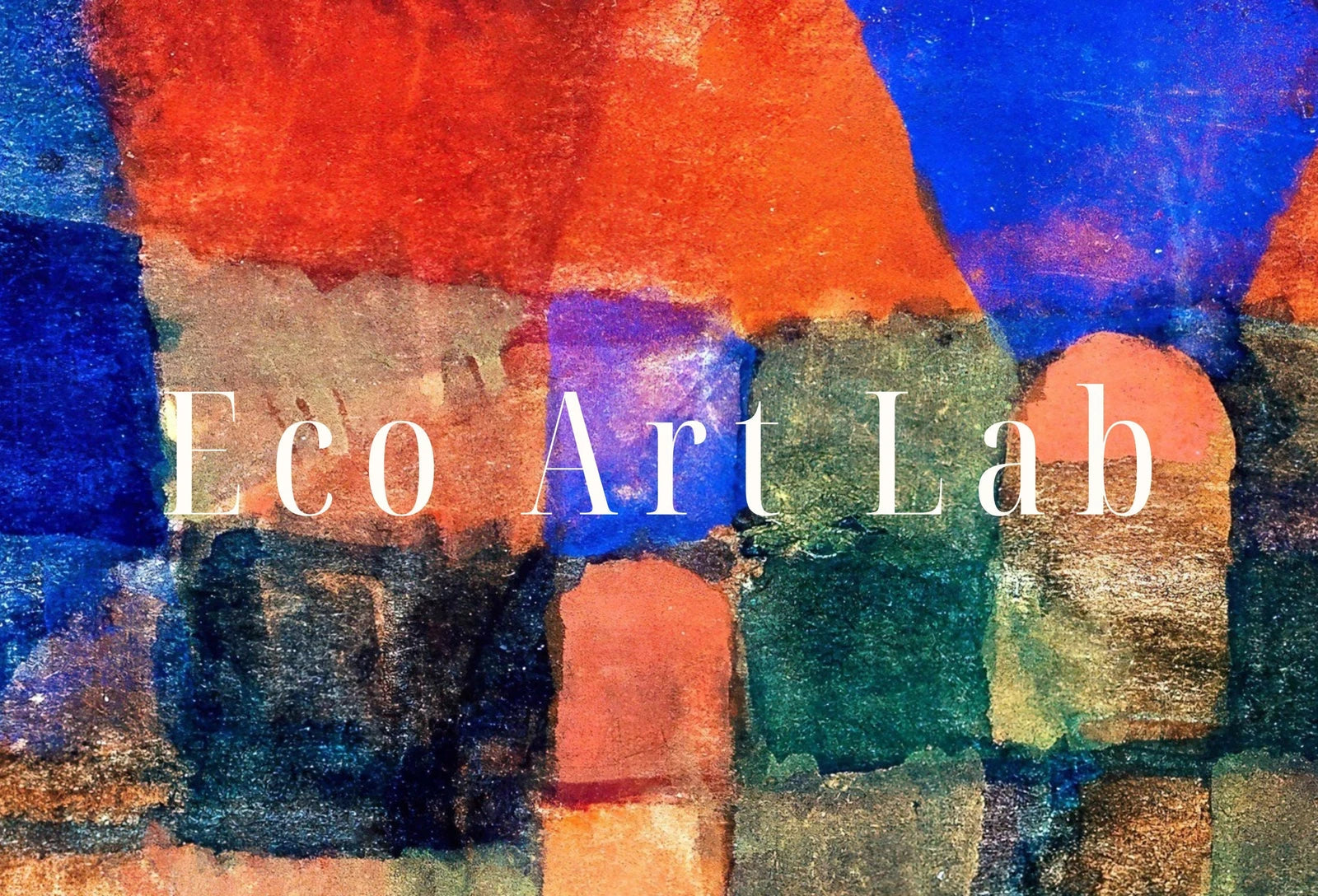Detail view of artwork from Paul Klee Print Vintage Abstract Art Poster. City with Domes Landscape Abstract Famous Vintage Art Print. Printable Retro Paul Klee Wall Art. (variation 1)