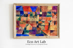 Framed view of Paul Klee Print Vintage Abstract Art Poster. City with Domes Landscape Abstract Famous Vintage Art Print. Printable Retro Paul Klee Wall Art – printable wall art digital download.