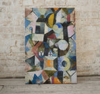 Detail view of artwork from Paul Klee Print Vintage Abstract Art Poster. Composition with Yellow Half-Moon Famous Vintage Art Print. Printable Retro Paul Klee Wall Art. (variation 1)