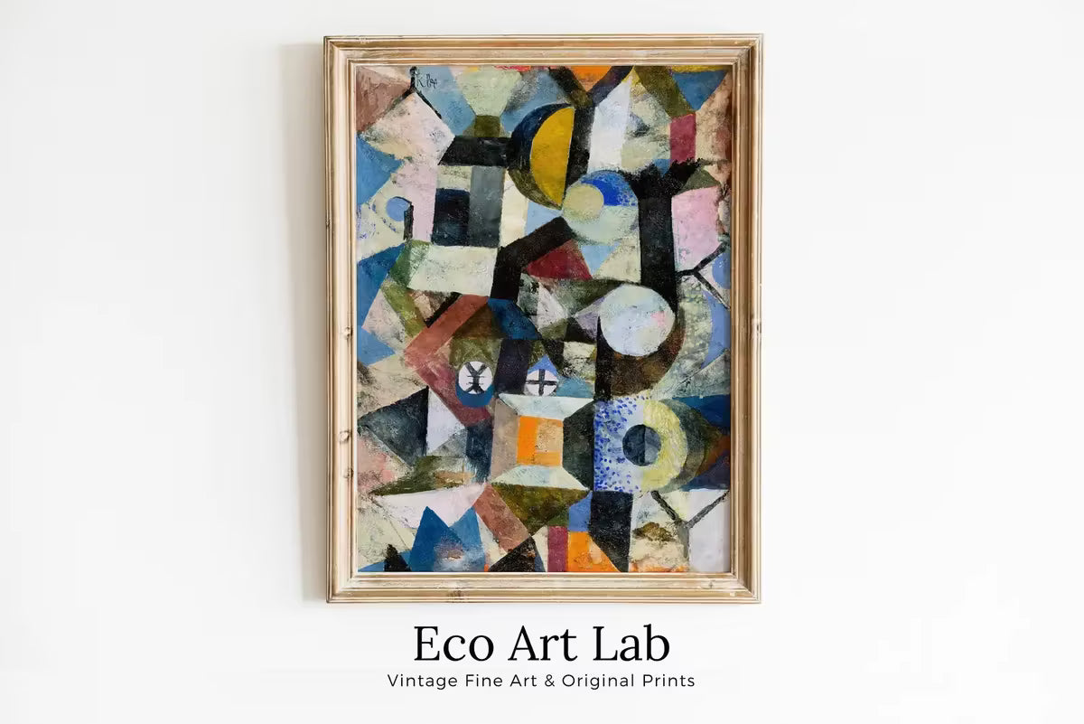 Paul Klee Print Vintage Abstract Art Poster. Composition with Yellow Half-Moon Famous Vintage Art Print. Printable Retro Paul Klee Wall Art – Printable Wall Art