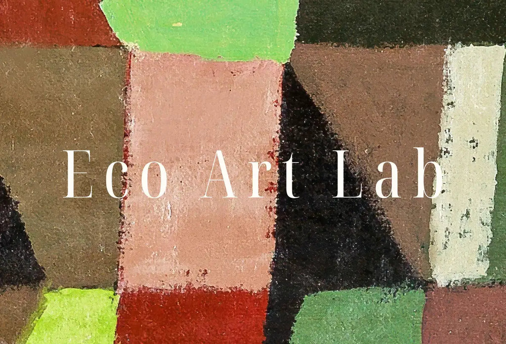 Detail view of artwork from Paul Klee Print Vintage Abstract Art Poster. Red and Green Architecture Abstract Famous Vintage Printable Art Retro Paul Klee Wall Art Print. (variation 2)