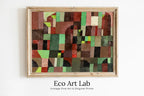 Framed view of Paul Klee Print Vintage Abstract Art Poster. Red and Green Architecture Abstract Famous Vintage Printable Art Retro Paul Klee Wall Art Print – printable wall art digital download.