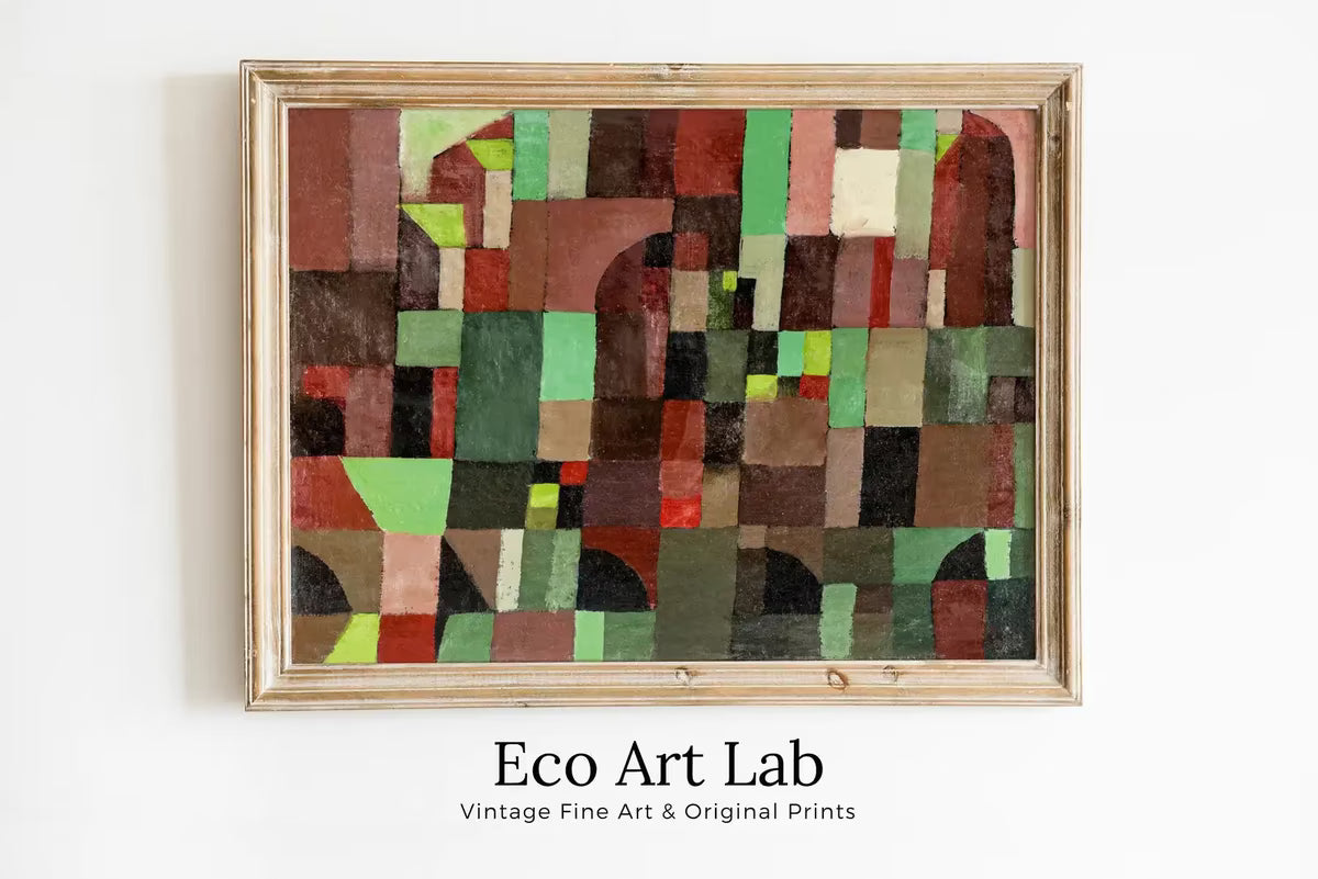 Paul Klee Print Vintage Abstract Art Poster. Red and Green Architecture Abstract Famous Vintage Printable Art Retro Paul Klee Wall Art Print – Printable Wall Art
